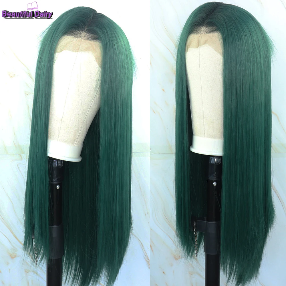 Beautiful Diary Long Silky Straight Synthetic Lace Front Wigs For Women 13x6 Ombre Green Gluesless Synthetic Lace Front Wig
Beautiful Diary Long Silky Straight Synthetic Lace Front Wigs For Women 13x6 Ombre Green Gluesless Synthetic Lace Front Wig