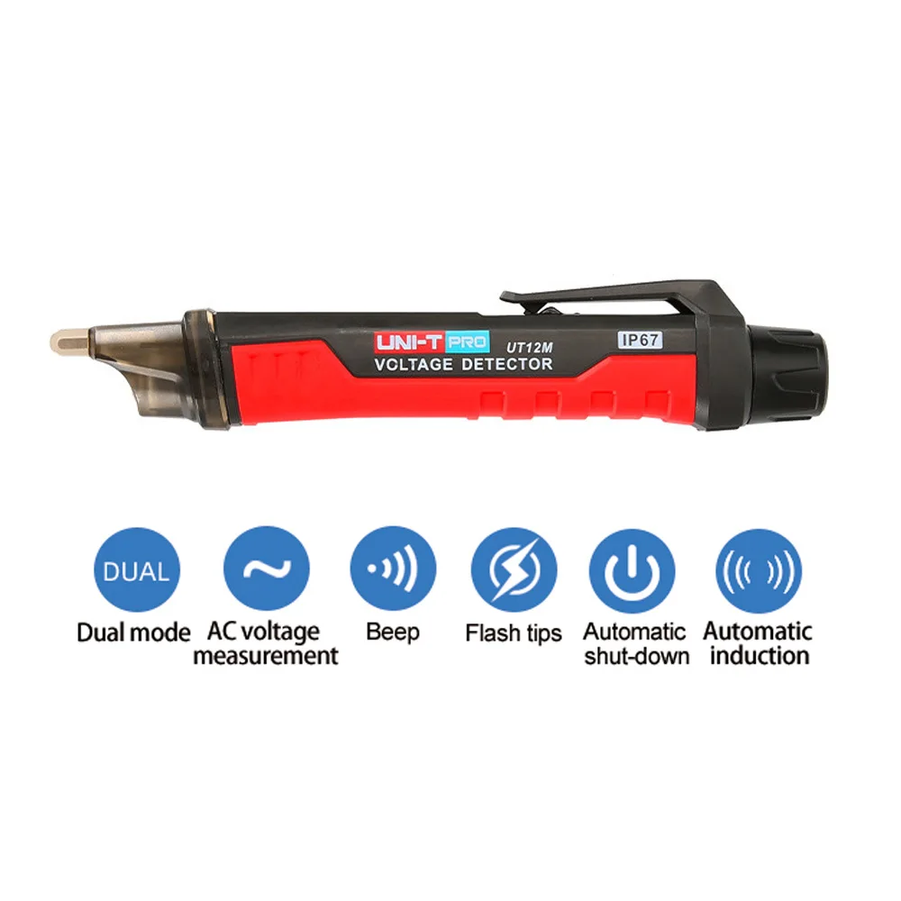 UNI-T Non-contact Voltage Detector High/Low Dual Mode High Sensitivity IP67 Waterproof 24V-1000V AC Voltage Tester Pen
UNI-T Non-contact Voltage Detector High/Low Dual Mode High Sensitivity IP67 Waterproof 24V-1000V AC Voltage Tester Pen