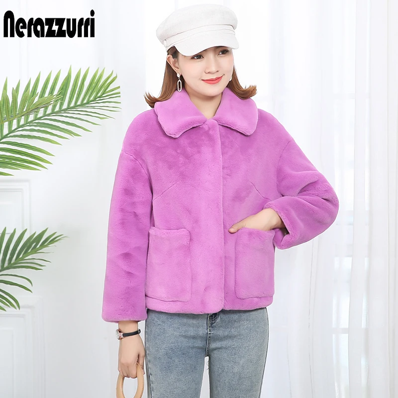 Nerazzurri Winter short soft warm warm furry faux fur coat women pockets turndown collar Fluffy jacket 2021 fake rabbit fur top
Nerazzurri Winter short soft warm warm furry faux fur coat women pockets turndown collar Fluffy jacket 2021 fake rabbit fur top