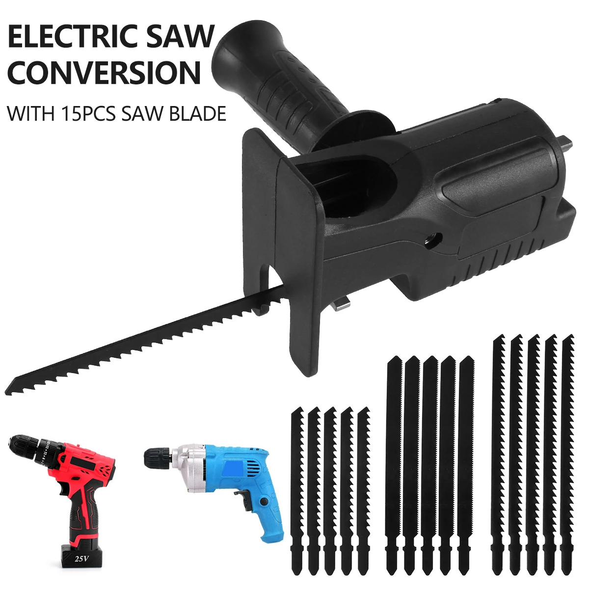Cordless Reciprocating Saw PVC Pipe Wood Metal Cutting Reciprocating Saw With Cutting Blade Transforming Adapter Head Power Tool
Cordless Reciprocating Saw PVC Pipe Wood Metal Cutting Reciprocating Saw With Cutting Blade Transforming Adapter Head Power Tool