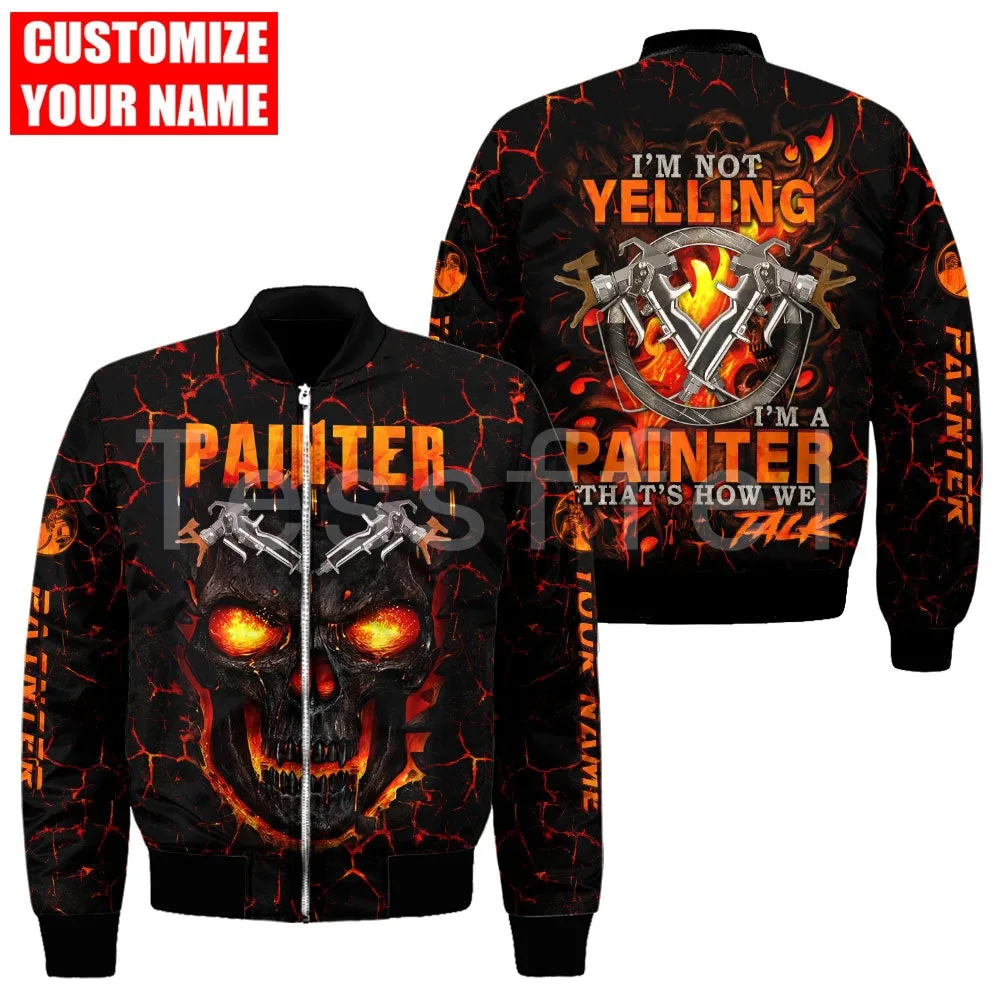 Tessffel Painter Worker 3D Printed 2022 New Fashion Bomber Jacket Winter Thick Men Zipper Oversize Casual Flight Coat Style-P34 
Tessffel Painter Worker 3D Printed 2022 New Fashion Bomber Jacket Winter Thick Men Zipper Oversize Casual Flight Coat Style-P34