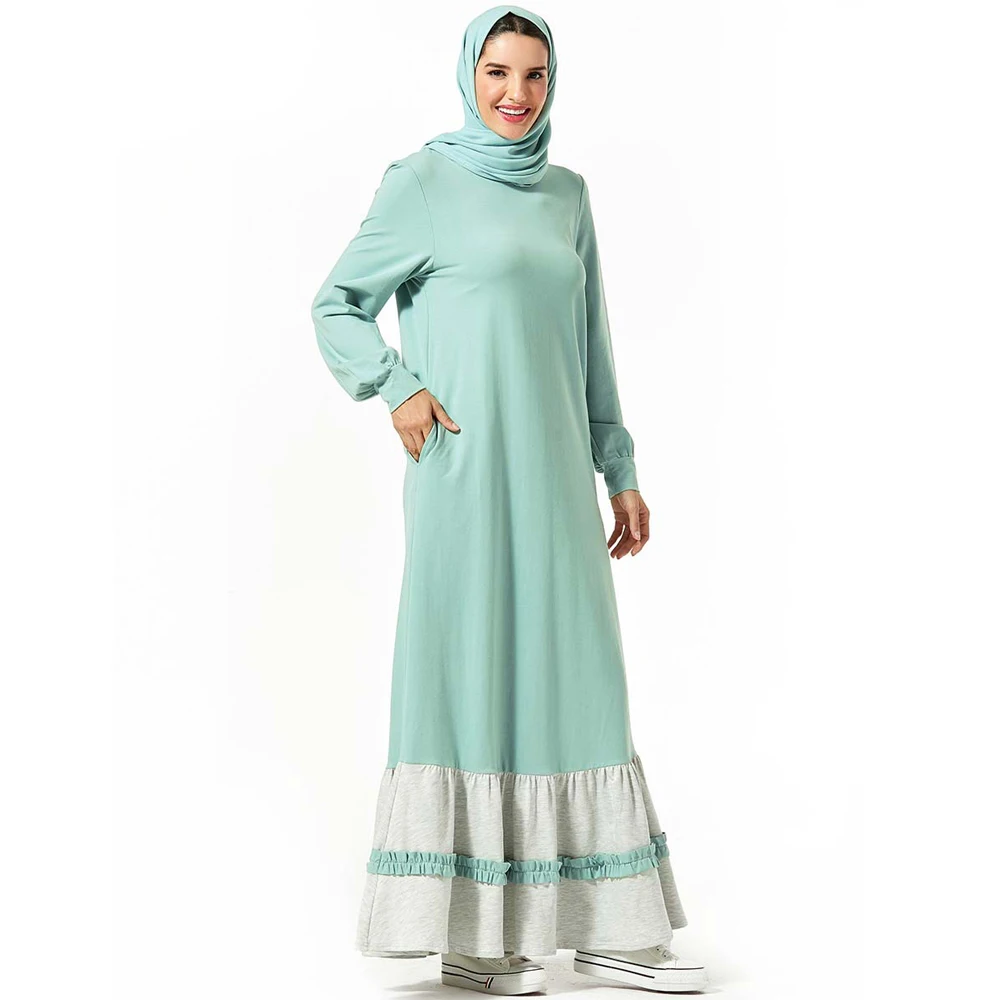 Ramadan Sweatshirt Abaya Muslim Women Long Sleeve Sport Dress Robes Jilbab Kaftan Arab Islamic Prayer Clothing Casual Gown New |