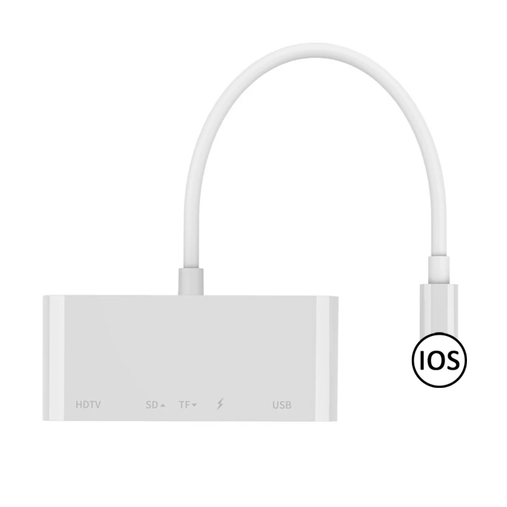 5 in 1 OTG Adapter 2K 1080P Digital AV SD/TF Card Card Reader iOS Interface to HDMI-Compatible Adapter for iPhone iPad
5 in 1 OTG Adapter 2K 1080P Digital AV SD/TF Card Card Reader iOS Interface to HDMI-Compatible Adapter for iPhone iPad
