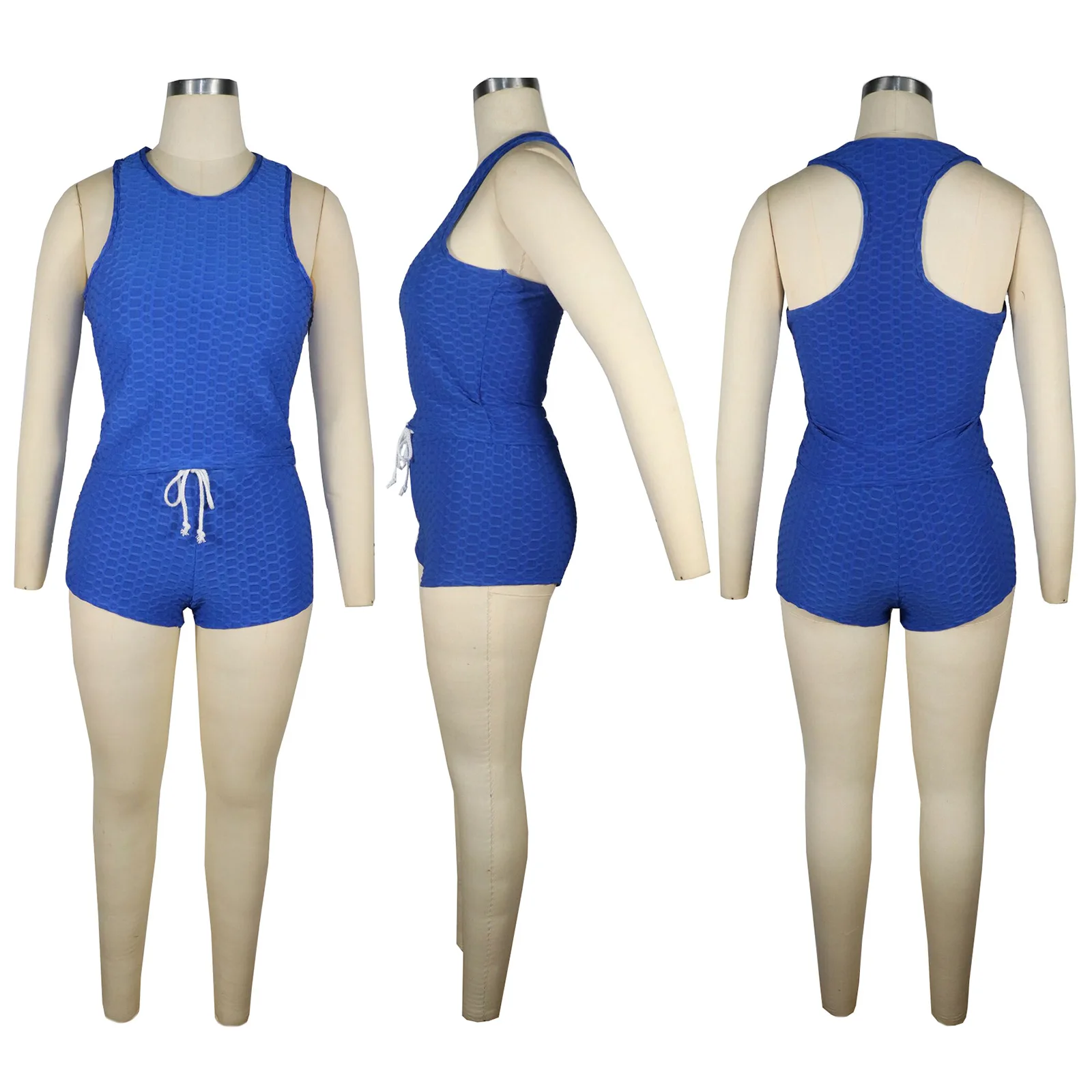 Solid Knitting Jacquard Sporty Tracksuit Women Causal Sleeveless Vest Crop Tank Top Biker Shorts Suit Outfit Jogger 2 Piece Set
Solid Knitting Jacquard Sporty Tracksuit Women Causal Sleeveless Vest Crop Tank Top Biker Shorts Suit Outfit Jogger 2 Piece Set
