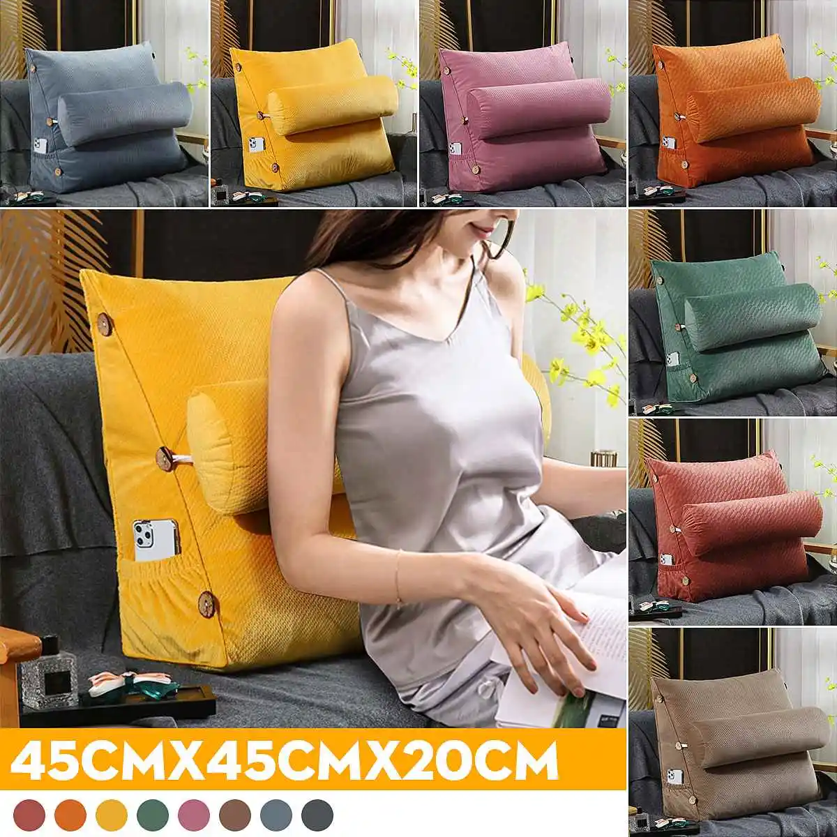 45x45x20 см стереоскопическая бархатная треугольная подушка для спинки, подушка для поясницы на танкетке, поддерживающая искусственная Подушка, подголовник
45x45x20 см стереоскопическая бархатная треугольная подушка для спинки, подушка для поясницы на танкетке, поддерживающая искусственная Подушка, подголовник