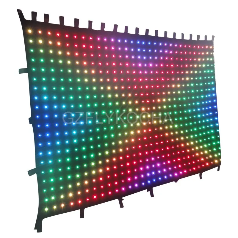 Free shipping P100 2X3M Full color led video wall curtain | Лампы и освещение