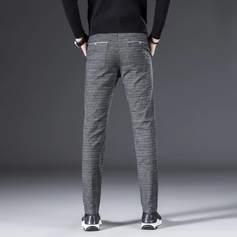 Business Fashion Brand Men's Spring Casual Pants Striped Print Gray Black Blue Classic Loose Trousers Youth Stretch Slim Pants 
Business Fashion Brand Men's Spring Casual Pants Striped Print Gray Black Blue Classic Loose Trousers Youth Stretch Slim Pants