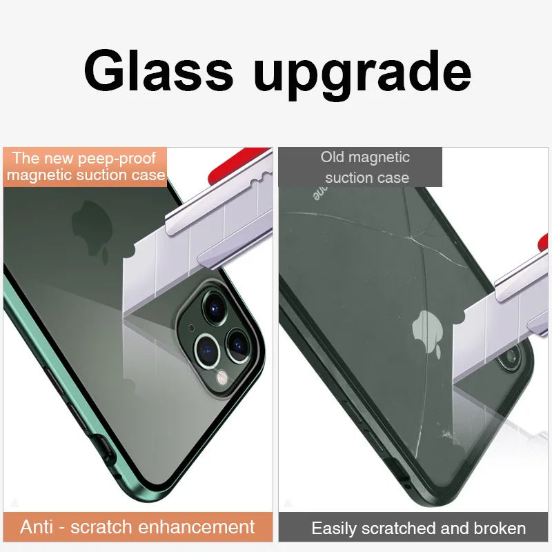 Магнитный защитный чехол из закаленного стекла для Iphone SE 360 11 Pro MAX 8 7 6 XR XS X|Бамперы|