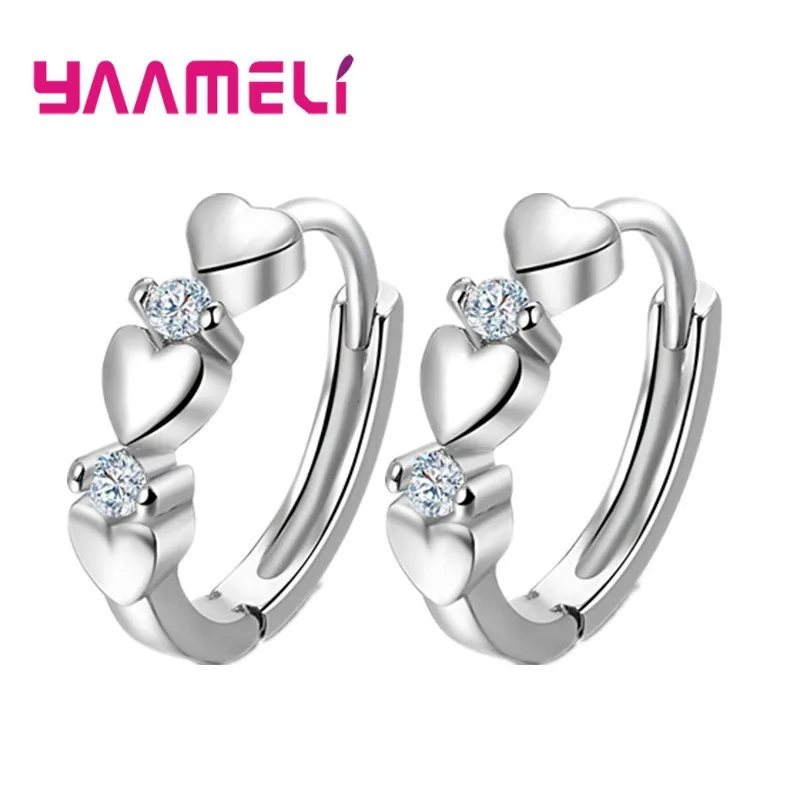 925 Sterling Silver Cubic Zircon Crystal Hearts Hoop Earrings Jewelry Hot Sale Women Girls Wedding Engagement Valentines Gift 
925 Sterling Silver Cubic Zircon Crystal Hearts Hoop Earrings Jewelry Hot Sale Women Girls Wedding Engagement Valentines Gift