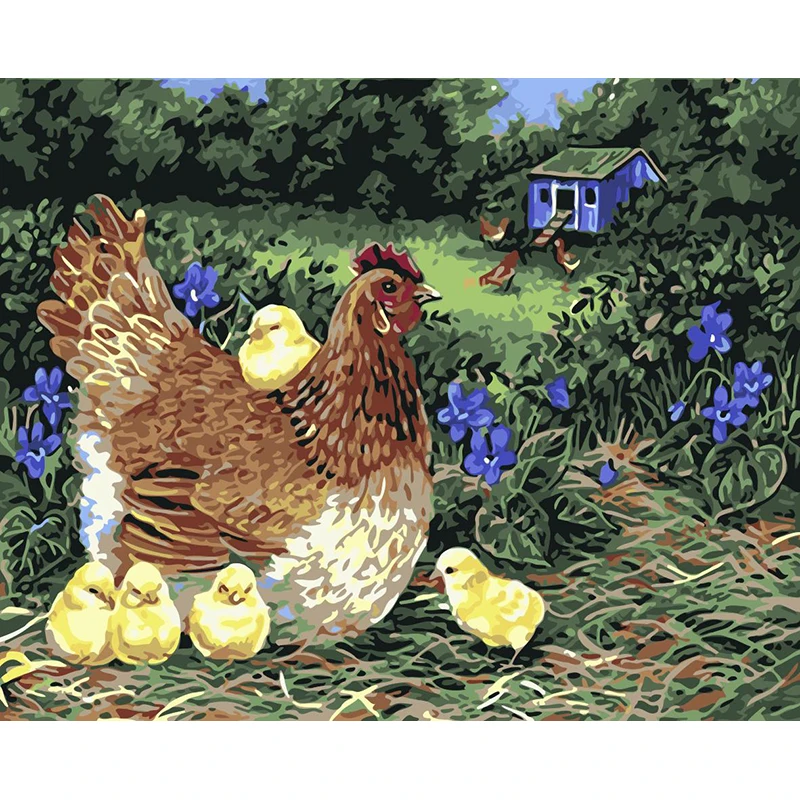 

ROYALDREAM, серия «курица», абстрактная живопись, цифровая живопись «сделай сам» по номерам, Современная Настенная картина для фото