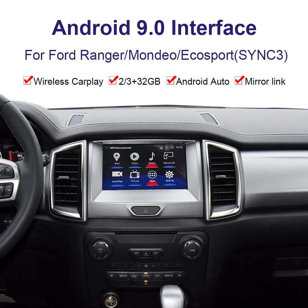 Автомобильная система Android с GPS-навигацией и видеоинтерфейсом для Ford Ranger/Mondeo/Ecosport, мультимедийный плеер Youtube, Carplay
Автомобильная система Android с GPS-навигацией и видеоинтерфейсом для Ford Ranger/Mondeo/Ecosport, мультимедийный плеер Youtube, Carplay