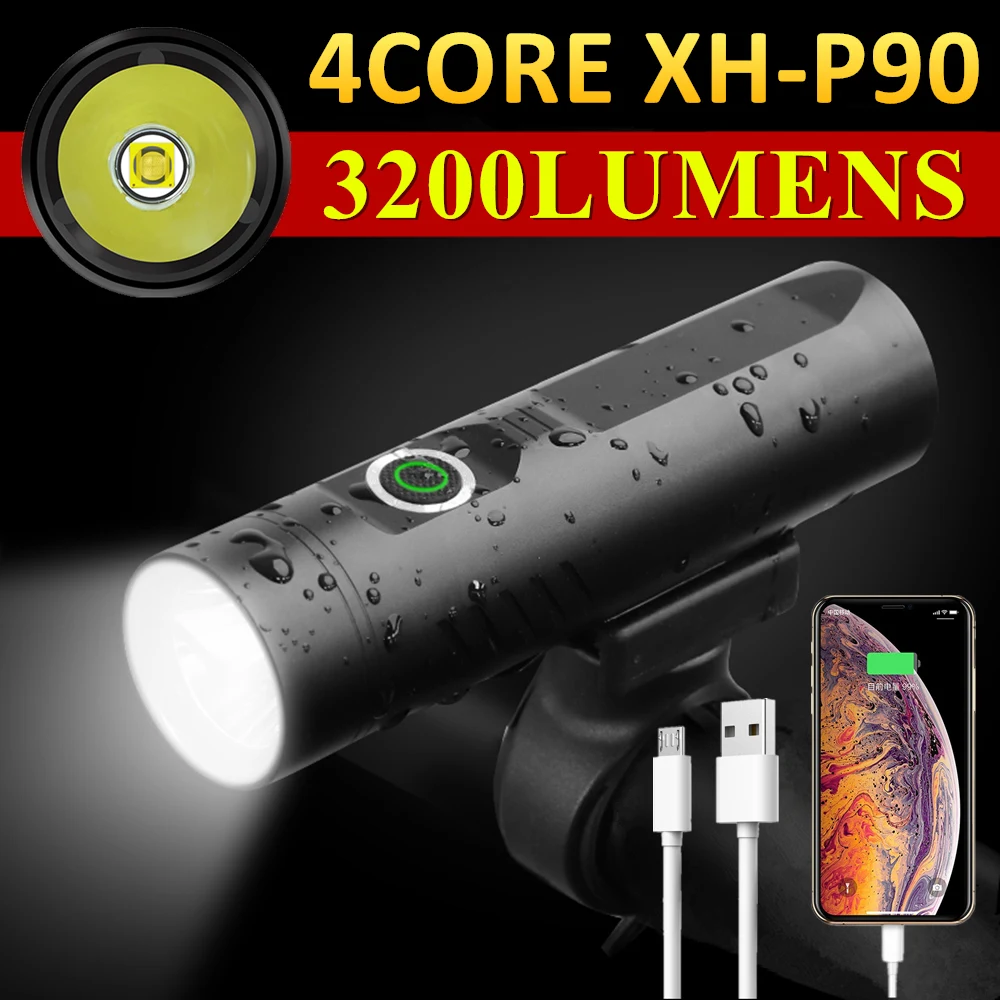 XHP90/P70/L2/T6 Bike Light Front USB Charging LED Bicycle Headlight Waterproof Cycling Lamp Flashlight For Bike Accessories
XHP90/P70/L2/T6 Bike Light Front USB Charging LED Bicycle Headlight Waterproof Cycling Lamp Flashlight For Bike Accessories