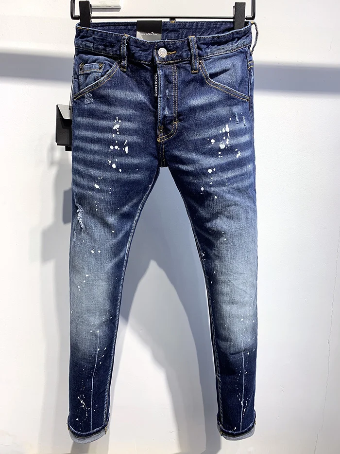 dsq brand European style men D2 Italy jeans pants Men Slim jeans denim trousers stripe blue hole Pencil Pants jeans for men 9705
dsq brand European style men D2 Italy jeans pants Men Slim jeans denim trousers stripe blue hole Pencil Pants jeans for men 9705