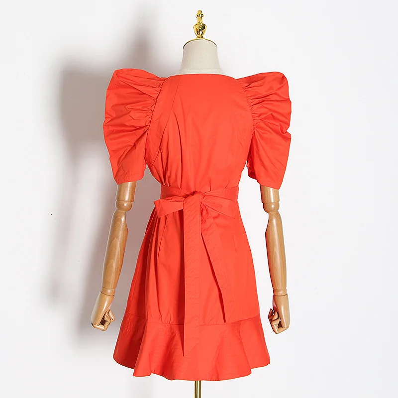 New Short Puff Sleeve V-Neck Bandage Dress Women Clothes Elegant Lady Party Irregular Ruffled Mini Dresses
New Short Puff Sleeve V-Neck Bandage Dress Women Clothes Elegant Lady Party Irregular Ruffled Mini Dresses