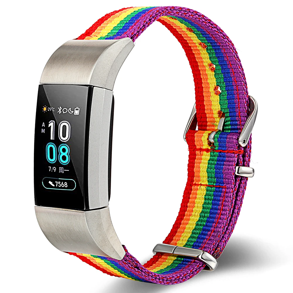 Совместимый ремешок Fitbit Charge 2 3 4, Радужный нейлоновый браслет, женский браслет, спортивный ремешок с отдельным разъемом, ЛГБТ-стиль
Совместимый ремешок Fitbit Charge 2 3 4, Радужный нейлоновый браслет, женский браслет, спортивный ремешок с отдельным разъемом, ЛГБТ-стиль