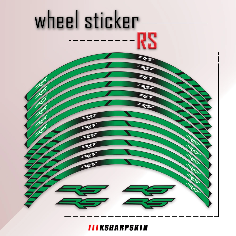 

12 Strips Stickers Motorcycle Reflective Sticker Fashion Tire Decal Super Mucous Membrane Decals For APRILIA RS RS125 50 250