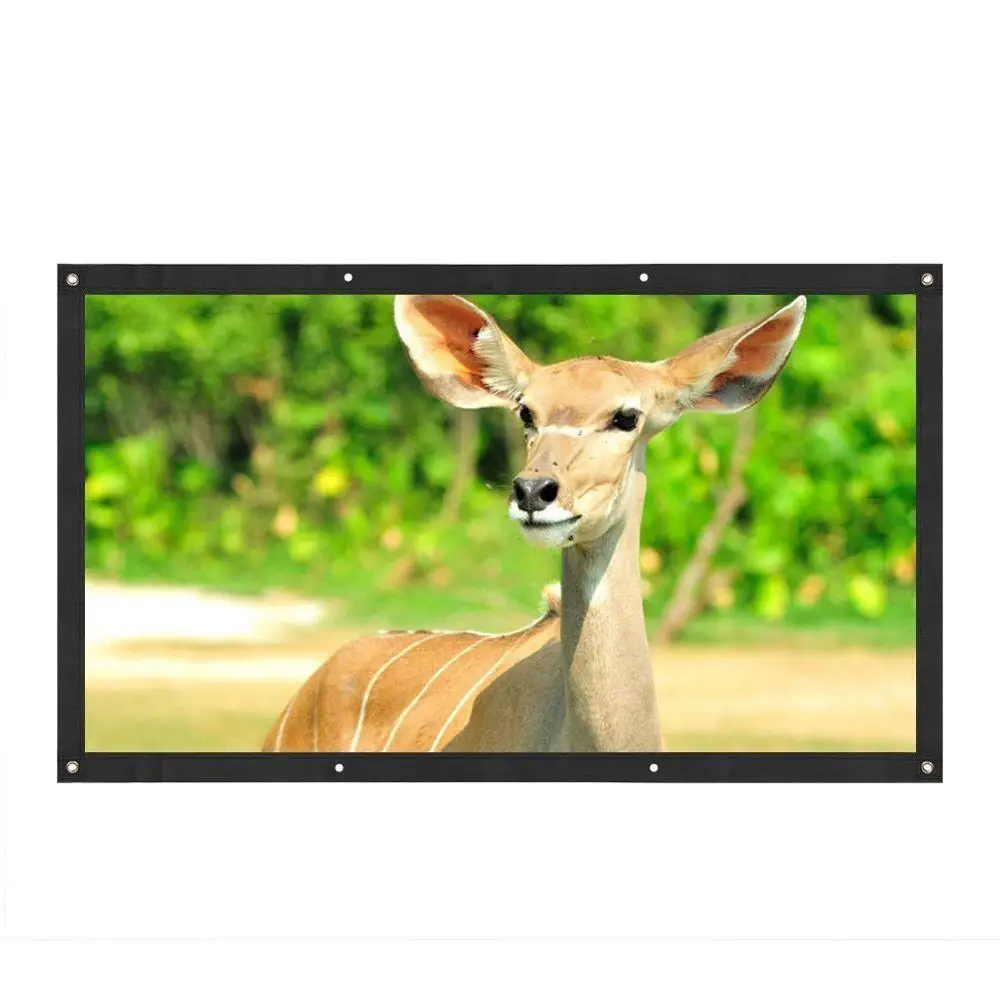 Портативный тканевый проекционный экран 120 дюймов складной 3D HD для домашнего