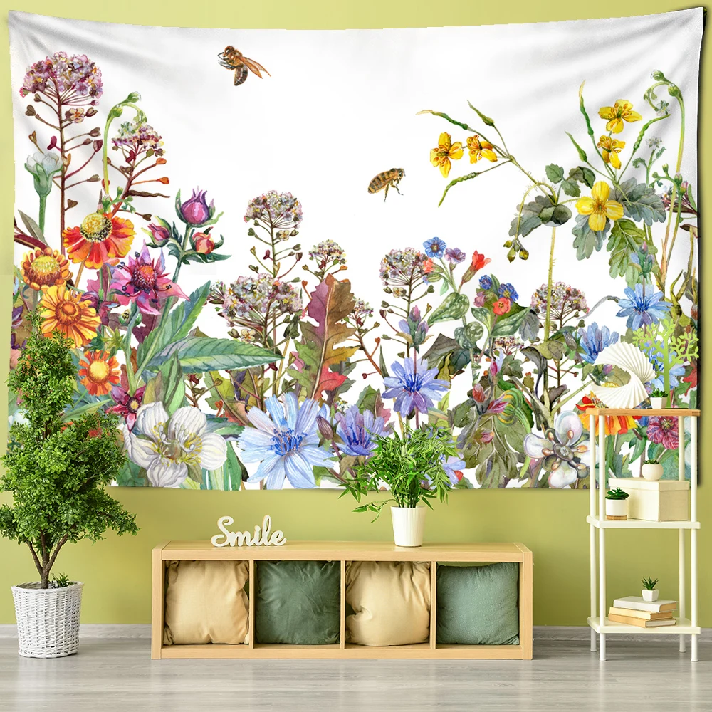 Flower Bee Tapestry Wall Hanging Bohemian Tropical Plant Hippie Bohemian Dormitory Modern Style Background Cloth Decor
Flower Bee Tapestry Wall Hanging Bohemian Tropical Plant Hippie Bohemian Dormitory Modern Style Background Cloth Decor