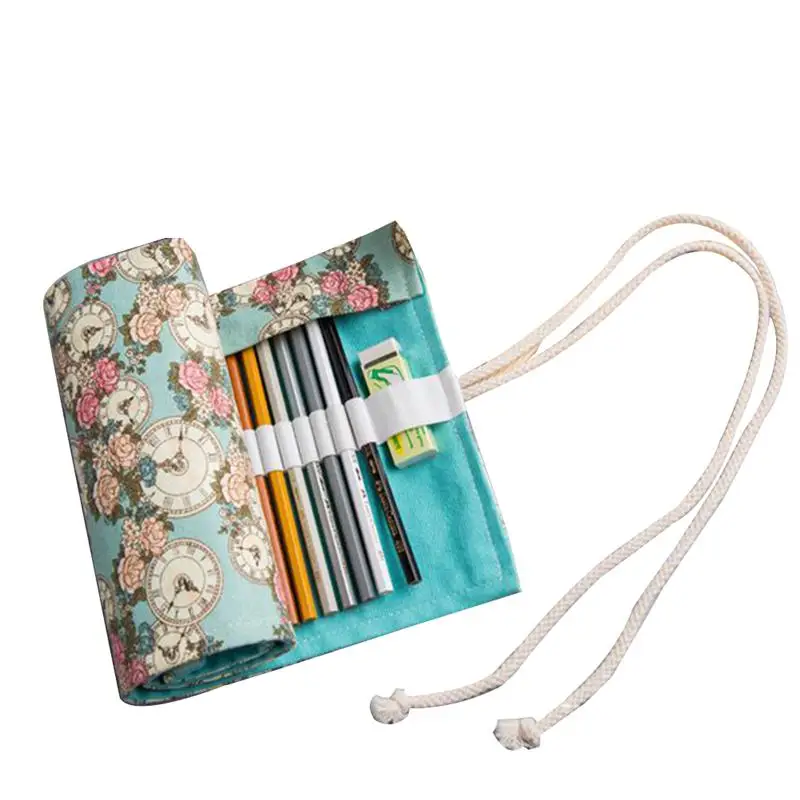 Clock Rose Pattern Canvas Portable Handmade Knitting Rolling Pencil Roll Wrap Holder Pouch Case Storage Organizer With 48 Slots
Clock Rose Pattern Canvas Portable Handmade Knitting Rolling Pencil Roll Wrap Holder Pouch Case Storage Organizer With 48 Slots