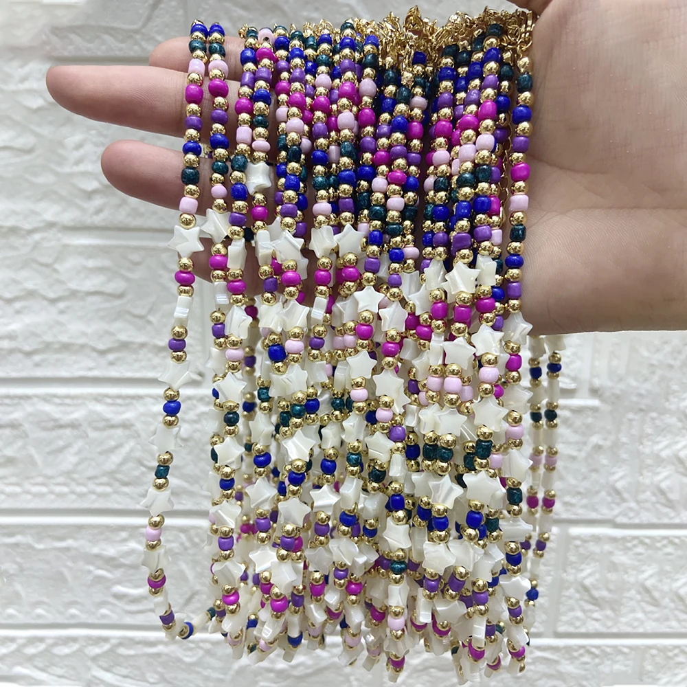 5Pcs Natural Shell Star Necklace Luxury Chokers Bohemia Beach Wedding Necklaces Pendant Handmade Gift for Women Collar
5Pcs Natural Shell Star Necklace Luxury Chokers Bohemia Beach Wedding Necklaces Pendant Handmade Gift for Women Collar
