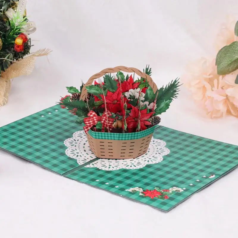 3D Christmas Greeting Cards Creative Christmas Flower Basket Xmas Festival New Year Card With Envelopes Gratitude Blessing Card
3D Christmas Greeting Cards Creative Christmas Flower Basket Xmas Festival New Year Card With Envelopes Gratitude Blessing Card
