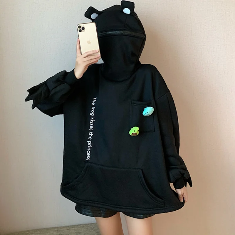 Harajuku Kawaii Frog Hoodie Women Cute Funny Embroidery Letter Plus Velvet Thicken Tops Streetwear Zip Chic Oversized Hoodie Y2k
Harajuku Kawaii Frog Hoodie Women Cute Funny Embroidery Letter Plus Velvet Thicken Tops Streetwear Zip Chic Oversized Hoodie Y2k