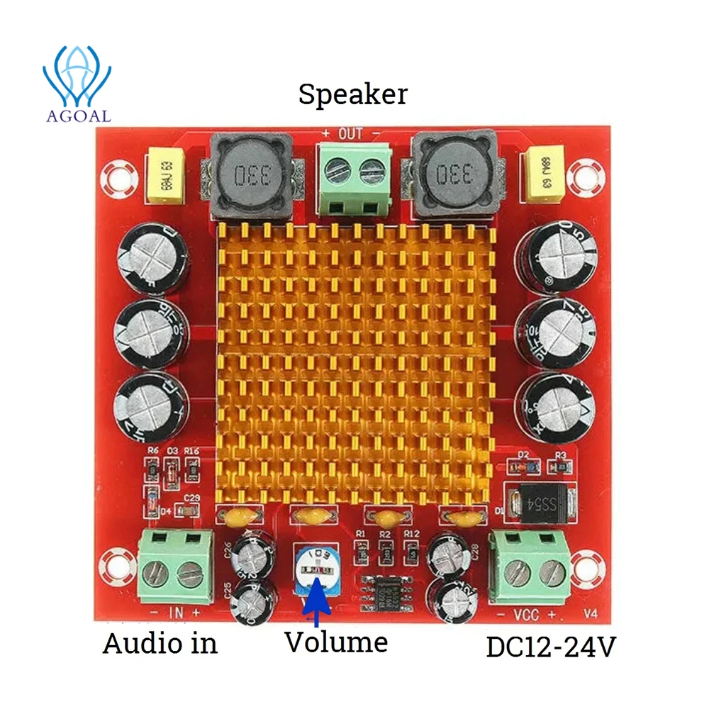 XH-M544 Mono 150W Digital Amplifier DC 12-26V TPA3116DA Audio Amplifier Board DIY HIFI Amp Module
XH-M544 Mono 150W Digital Amplifier DC 12-26V TPA3116DA Audio Amplifier Board DIY HIFI Amp Module
