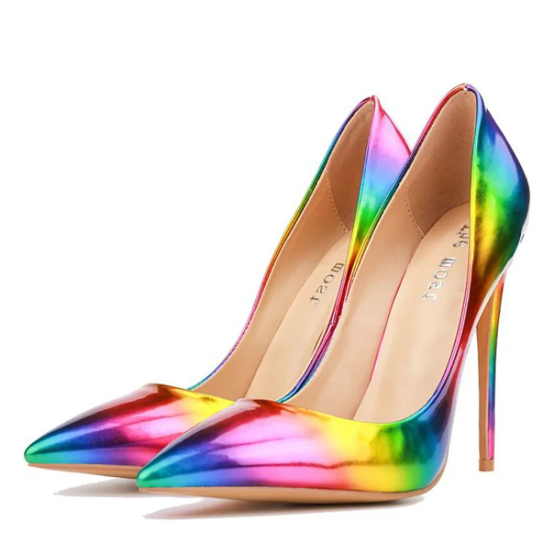 Women's Shoes Pointed Toe Super High Stiletto Rainbow Color Matching Fashion European And American Single Shoes High Heels Women
Women's Shoes Pointed Toe Super High Stiletto Rainbow Color Matching Fashion European And American Single Shoes High Heels Women
