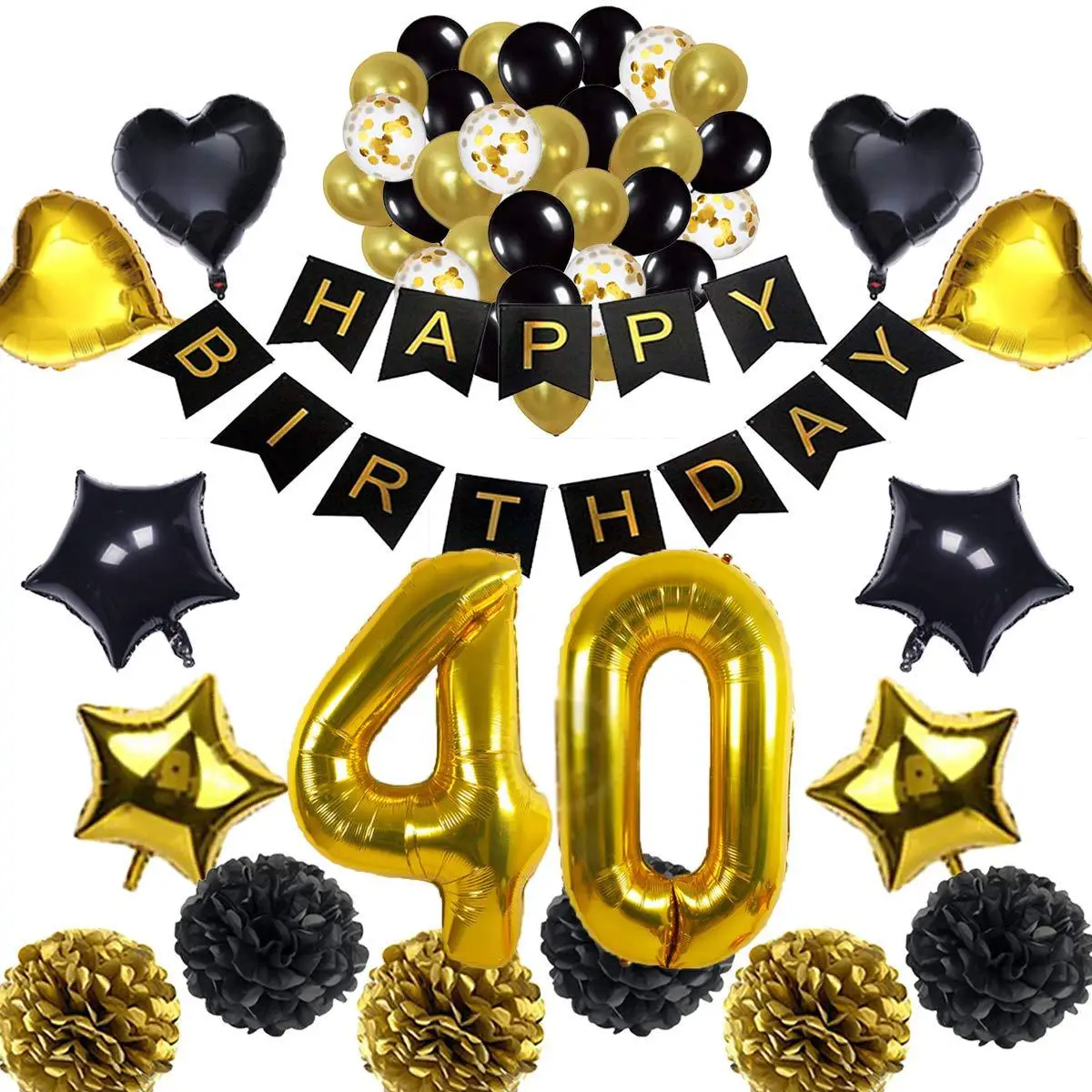 30 40 50 Years Old Birthday Decor Balloon Set Happy Birthday Party Latex Balloon Banner Aluminum Foil Balloon Set Black Gold
30 40 50 Years Old Birthday Decor Balloon Set Happy Birthday Party Latex Balloon Banner Aluminum Foil Balloon Set Black Gold