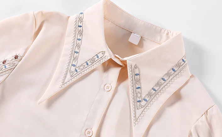 Fashion embroidery lady shirt elegant female long sleeve stitching casual blouse 2021 spring korean women tops
Fashion embroidery lady shirt elegant female long sleeve stitching casual blouse 2021 spring korean women tops