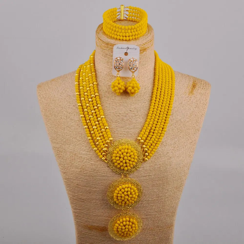 Banana Yellow Women Necklacce African Beads Costume Jewelry Set Nigerian Wedding Bridal Set
Banana Yellow Women Necklacce African Beads Costume Jewelry Set Nigerian Wedding Bridal Set