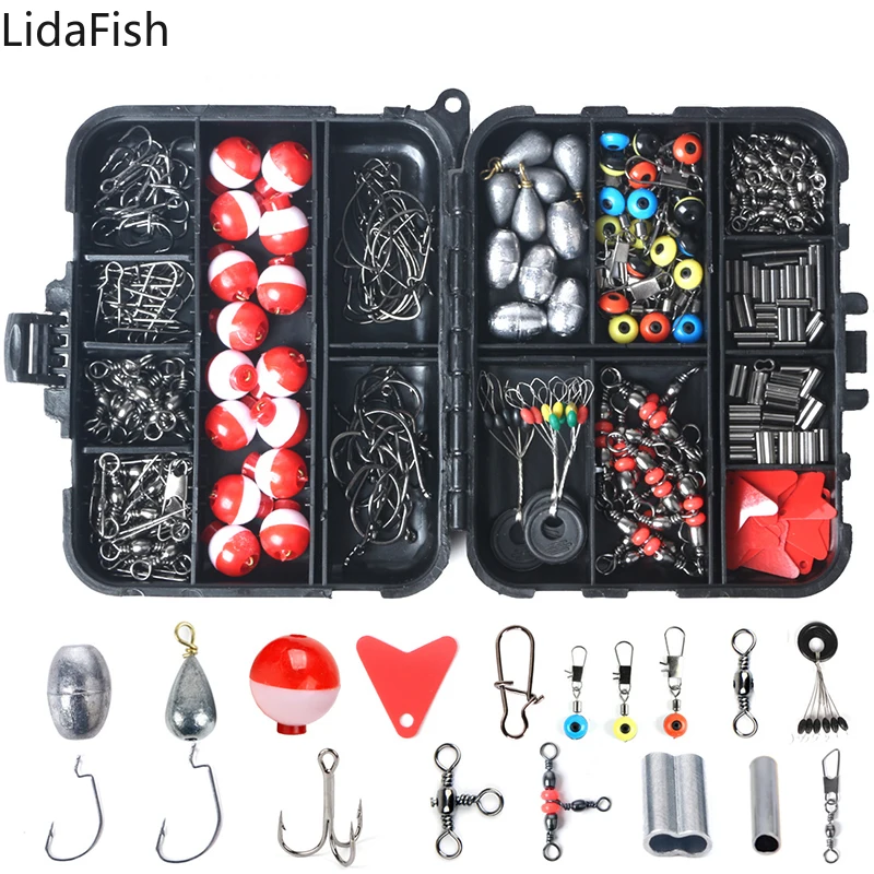 263Pcs/Box Fishing Accessories Kit Including Fishing Sinker Weights Fishing Swivels Snaps Jig Hook For Freshwater Salt
263Pcs/Box Fishing Accessories Kit Including Fishing Sinker Weights Fishing Swivels Snaps Jig Hook For Freshwater Salt