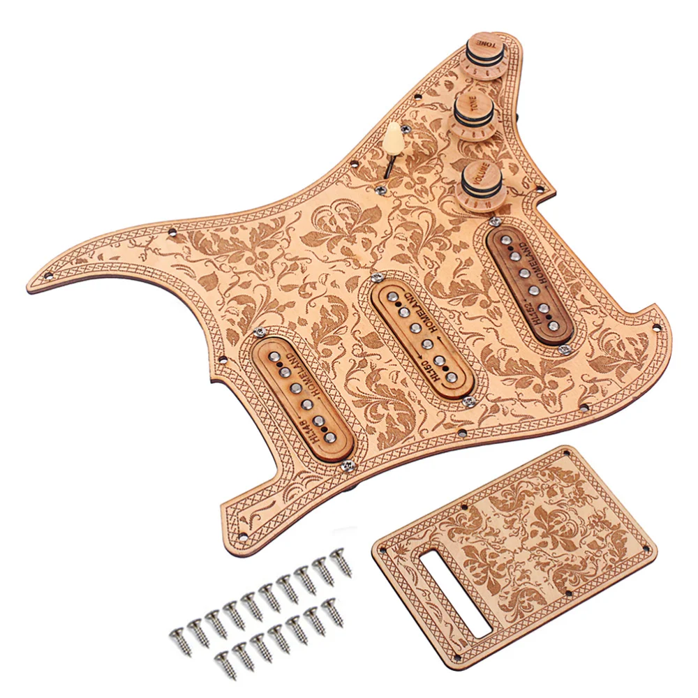 1 Set GP116 SSS Rosewood Loaded Prewired Humbucker Pickguard Pickups Set for Electric Guitar (Light Brown)
1 Set GP116 SSS Rosewood Loaded Prewired Humbucker Pickguard Pickups Set for Electric Guitar (Light Brown)