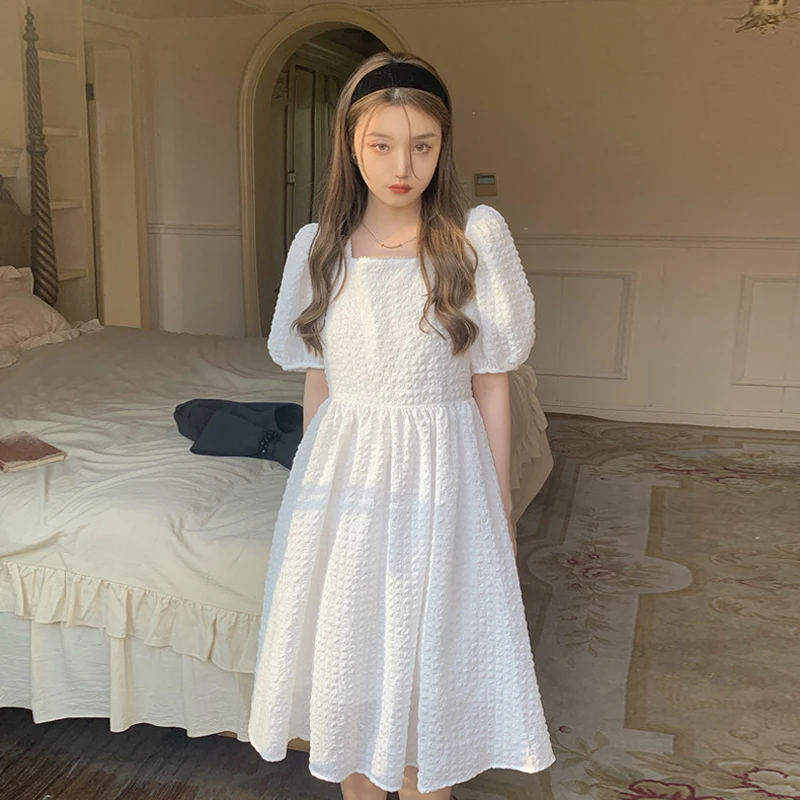Sannian Women Dress Square Neck White Dresses Ladies's Summer 2021 New Bubble Sleeve Long Dress Woman Clothes
Sannian Women Dress Square Neck White Dresses Ladies's Summer 2021 New Bubble Sleeve Long Dress Woman Clothes