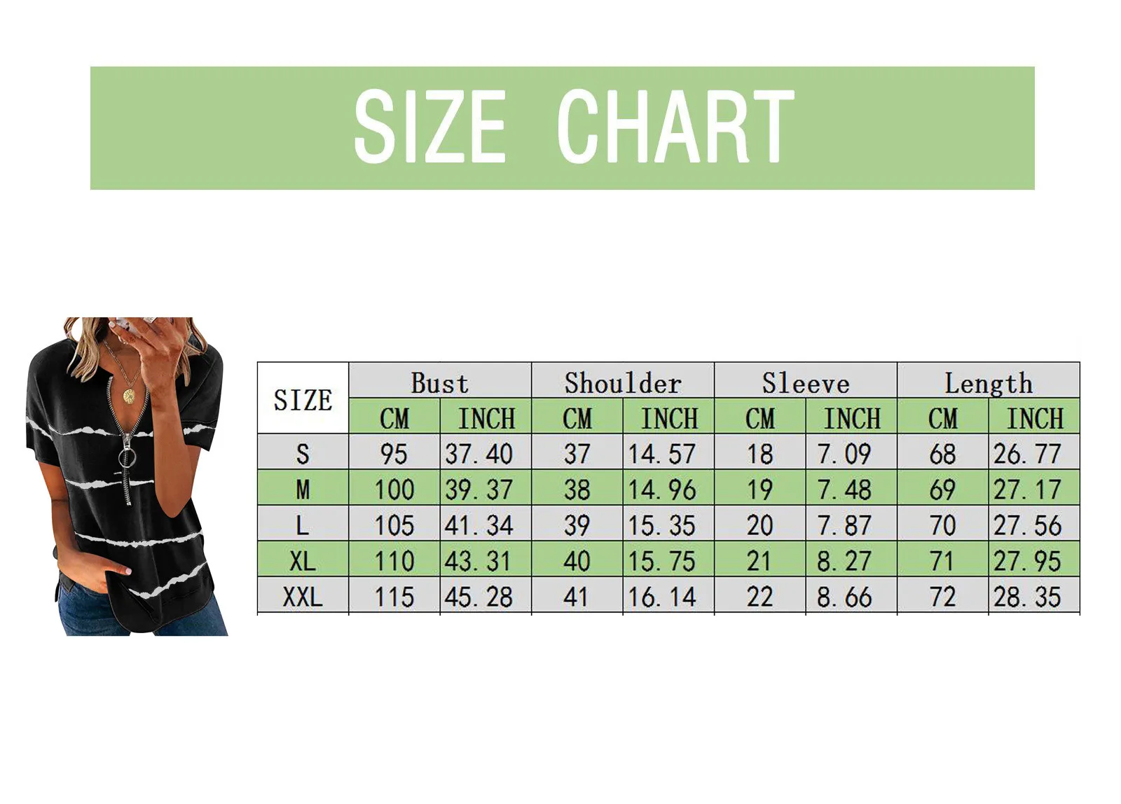 Plus Size Women T_shirts Stripe Print Zipper Vintage Tunics Tops Short Sleeves Pullover Casual T-shirts & 
Plus Size Women T_shirts Stripe Print Zipper Vintage Tunics Tops Short Sleeves Pullover Casual T-shirts &