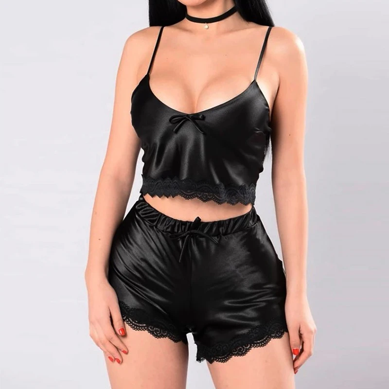 Ladies Sexy 2 Piece Satin Silk Pajama Set Sleeveless Pyjamas Sleep Shorts Set Lace Pijama Suit Sleepwear For Women Sexy Nighties
Ladies Sexy 2 Piece Satin Silk Pajama Set Sleeveless Pyjamas Sleep Shorts Set Lace Pijama Suit Sleepwear For Women Sexy Nighties