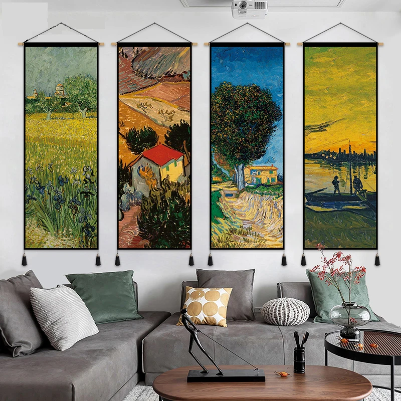 Pastoral Abstract Wall Art Canvas Poster Painting Landscape Scroll Hanging Wall Picture Living Room Home Decor 45*120cm 
Pastoral Abstract Wall Art Canvas Poster Painting Landscape Scroll Hanging Wall Picture Living Room Home Decor 45*120cm