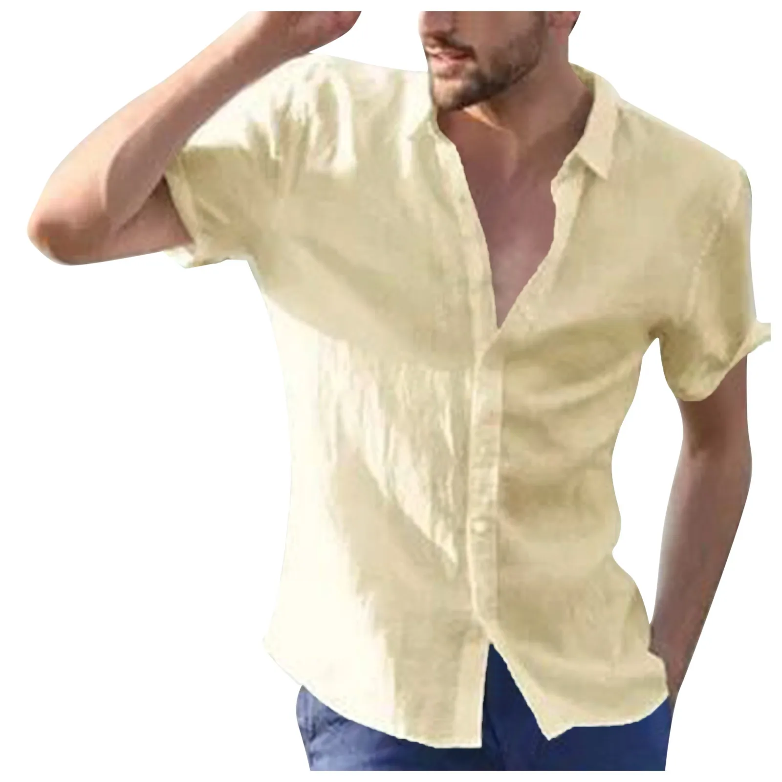 Men's Shirt Fashion Casual Solid Color Turndown Collar Cardigan Shirt Sleeve Shirt Top Short Hand Shirt Camisa Hawaiana Hombre
Men's Shirt Fashion Casual Solid Color Turndown Collar Cardigan Shirt Sleeve Shirt Top Short Hand Shirt Camisa Hawaiana Hombre