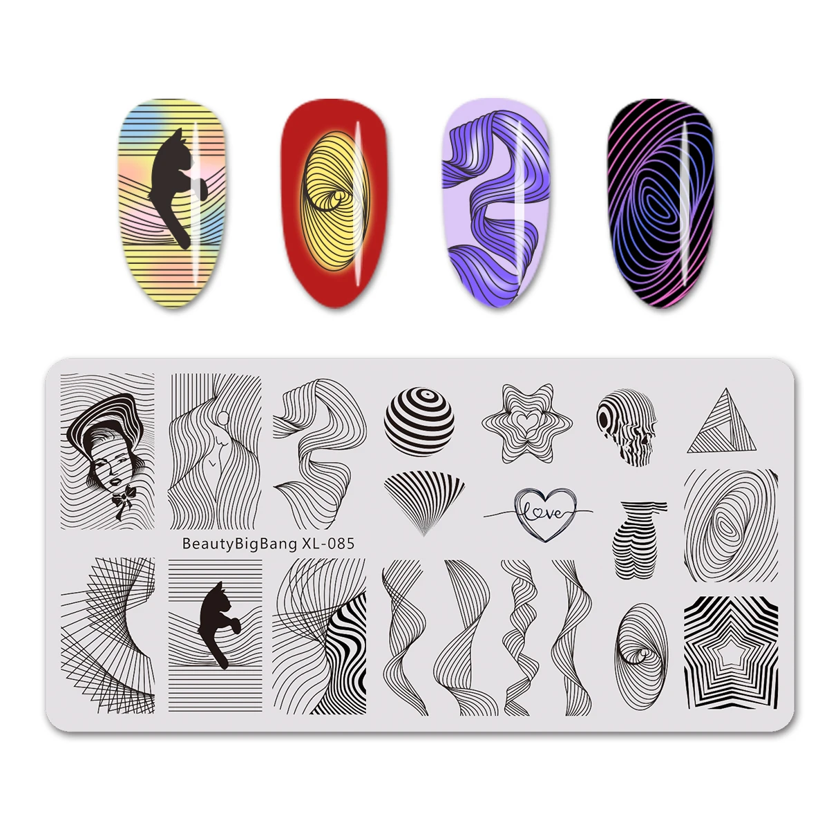 BEAUTYBIGBANG Geometric Line Wave Image Template Stainless Steel Nail Art Stamping Plate Nail Design Stencil Manicure Tool
BEAUTYBIGBANG Geometric Line Wave Image Template Stainless Steel Nail Art Stamping Plate Nail Design Stencil Manicure Tool