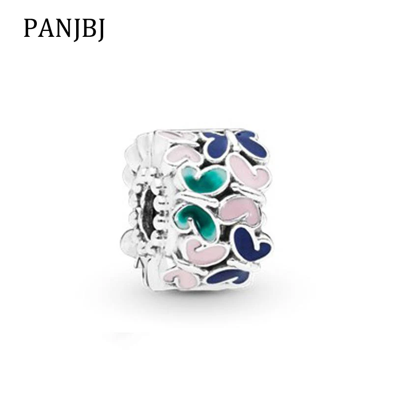 

Real 925 Sterling Silver Beads Charm Butterfly Arrangement Enamel Clip Charm Beads Fit Pandora Original Bracelets Necklace