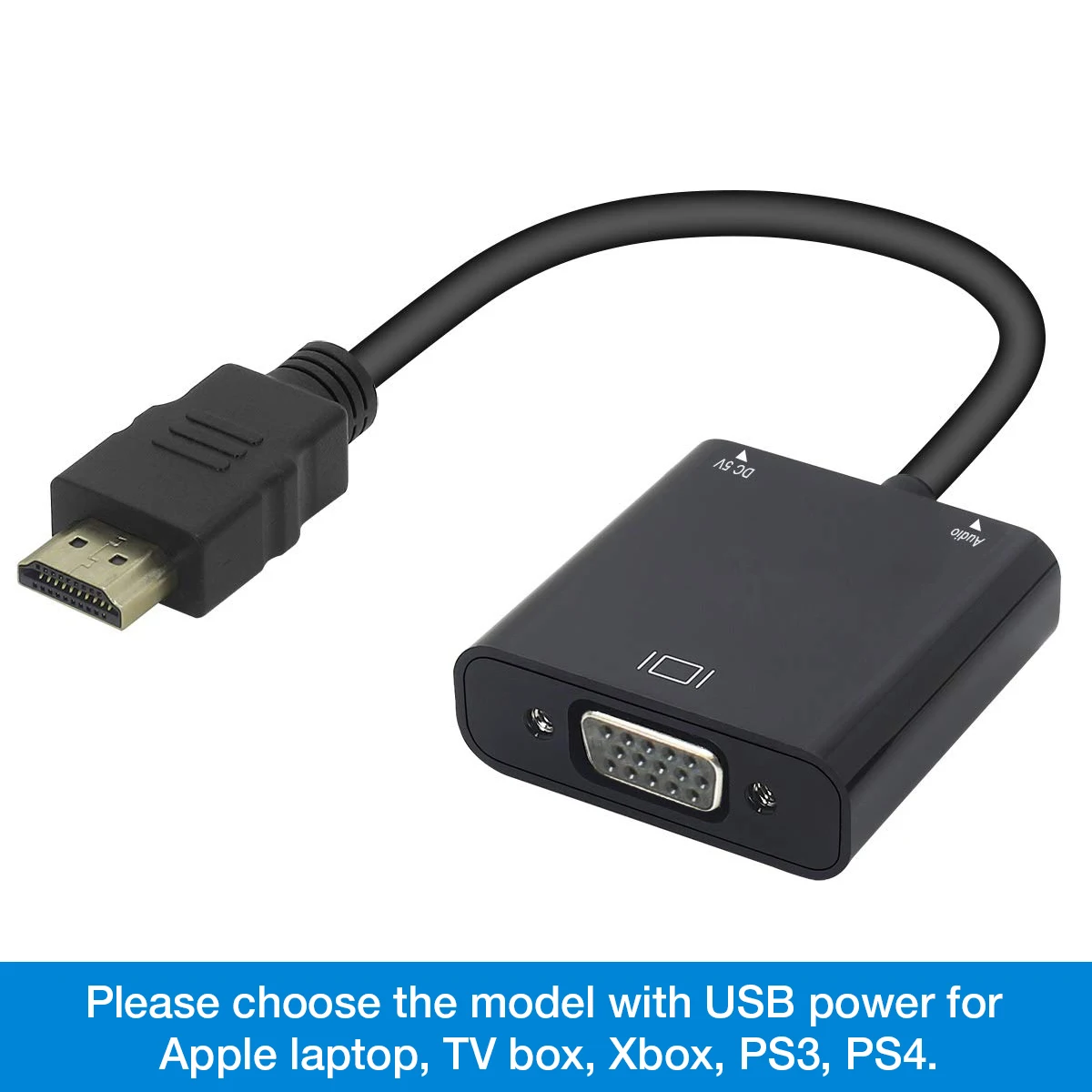 HDMI-совместим с VGA Ada [кабель ter HD 1080P преобразователь Аудио источник питания в