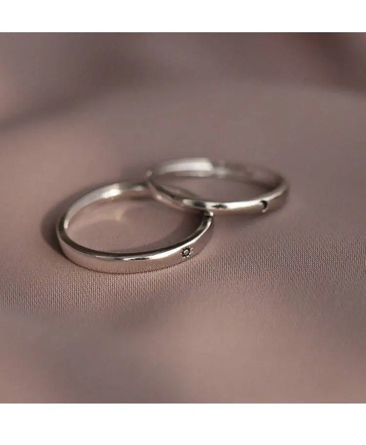 Sole Memory Sweet Romantic Valentine's Day Gift Sun Moon Love Vow 925 Sterling Silver Female Resizable Opening Rings 
Sole Memory Sweet Romantic Valentine's Day Gift Sun Moon Love Vow 925 Sterling Silver Female Resizable Opening Rings