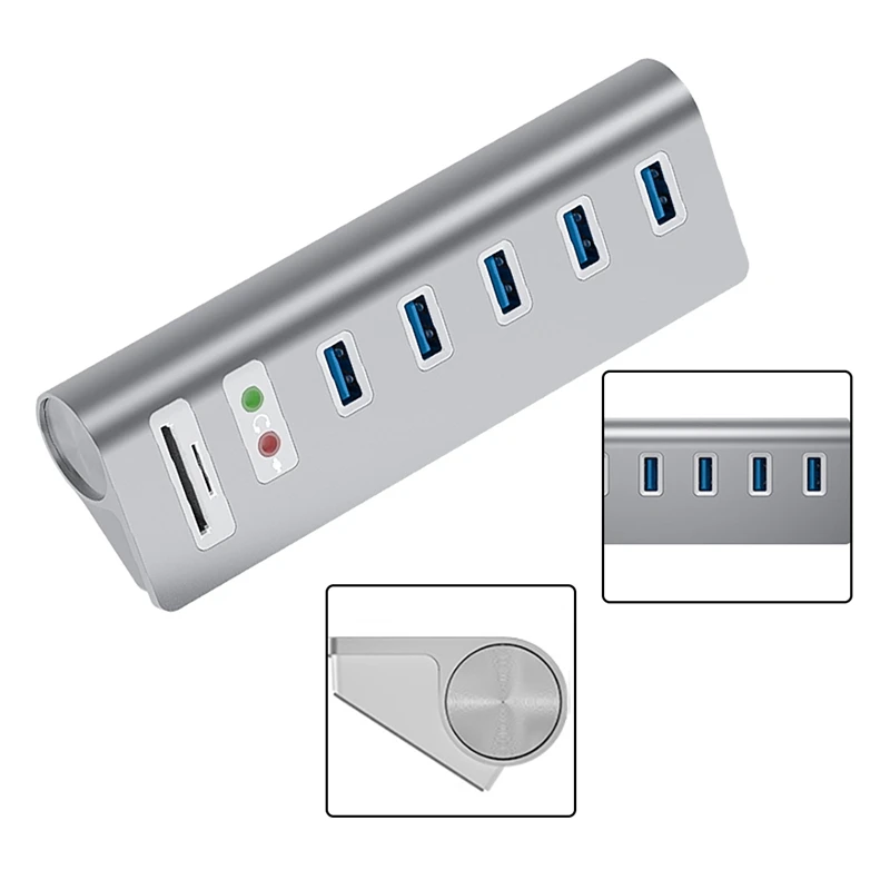 USB3.0 Docking Station Multi-Function Interface USB3.0+Audio Interface+TF/SD Dual Card Slot 7 Port Hub
USB3.0 Docking Station Multi-Function Interface USB3.0+Audio Interface+TF/SD Dual Card Slot 7 Port Hub