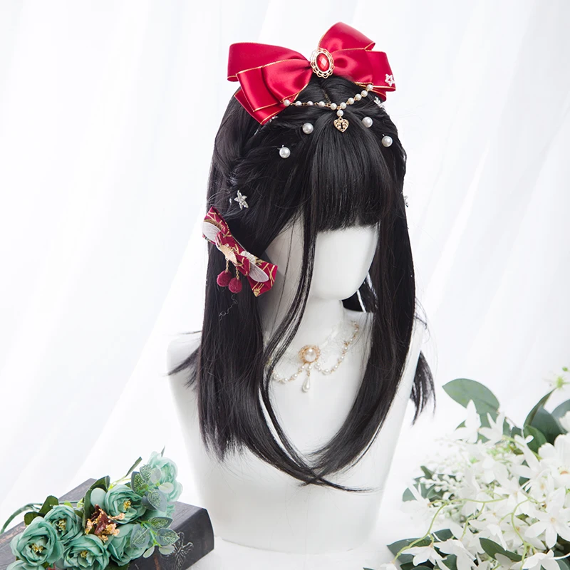 Long Straight Black Wig With Bangs Heat Resistant Synthetic Hair Girl Halloween Lolita Cosplay Wig or Daily Party FalseHair
Long Straight Black Wig With Bangs Heat Resistant Synthetic Hair Girl Halloween Lolita Cosplay Wig or Daily Party FalseHair