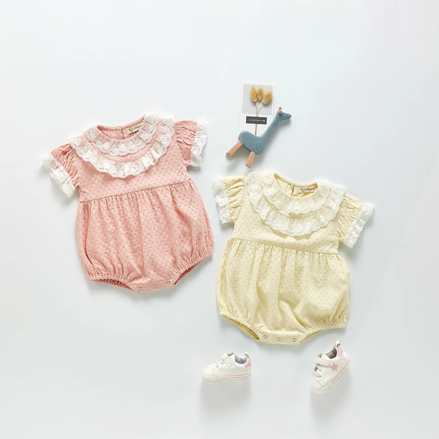 WLG Girls Striped Lace Rompers Baby Clothes Summer Yellow Pink Short Sleeve Romper Toddler Girl Cute Clothes
WLG Girls Striped Lace Rompers Baby Clothes Summer Yellow Pink Short Sleeve Romper Toddler Girl Cute Clothes