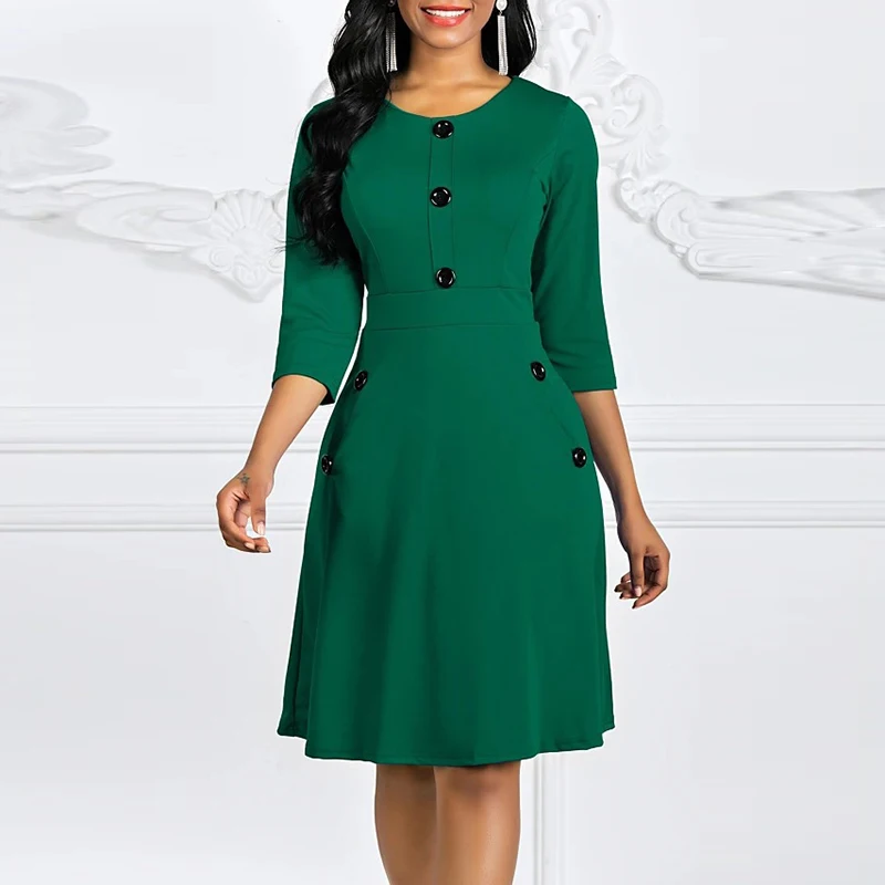 Женское осеннее повседневное однотонное платье с круглым вырезом, офисное женское облегающее платье-трапеция с рукавом до локтя, весна 2022, ...
Женское осеннее повседневное однотонное платье с круглым вырезом, офисное женское облегающее платье-трапеция с рукавом до локтя, весна 2022, ...