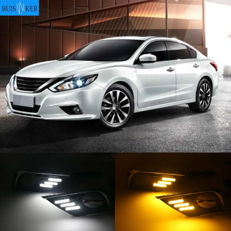 2 шт. для Nissan Altima Teana 2017 2018 Светодиодный дневной светильник Водонепроницаемый Автомобильный светодиодный DRL Противотуманные фары с указатель поворота стиль реле
2 шт. для Nissan Altima Teana 2017 2018 Светодиодный дневной светильник Водонепроницаемый Автомобильный светодиодный DRL Противотуманные фары с указатель поворота стиль реле