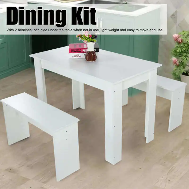 3Pcs/Set Dining Table Benches Set Modern MDF Wooden Dinner Table for Home Dining Room Kitchen Furniture
3Pcs/Set Dining Table Benches Set Modern MDF Wooden Dinner Table for Home Dining Room Kitchen Furniture