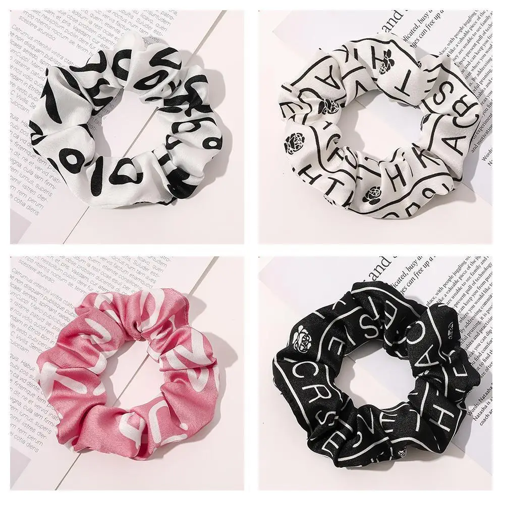 

Spring Daisy Elastic Hair Ring Print Rubber Hair Holder Ponytail Letter Ties Holder Girls For Women Scrunchies Bands Hair A2Q1