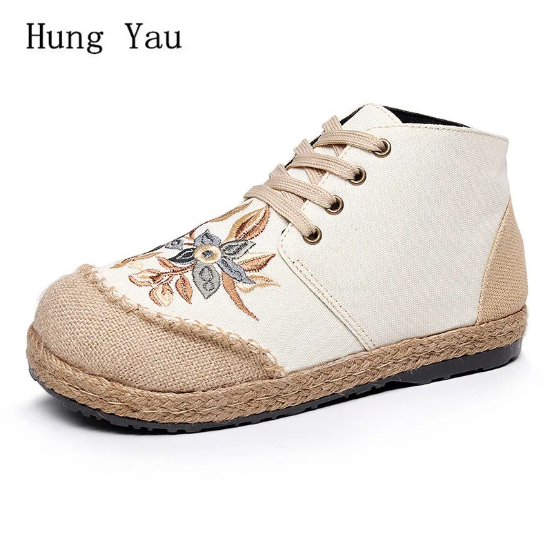 Women Shoes Flat Embroider Floral National Style Hemp Spring Autumn Lace Up Fashion Outdoor Breathable Round Toe Casual
Women Shoes Flat Embroider Floral National Style Hemp Spring Autumn Lace Up Fashion Outdoor Breathable Round Toe Casual